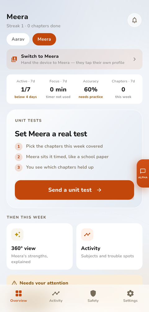 StreakOwl parent dashboard